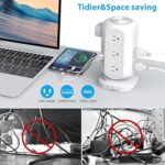 Tower Power Strip Flat Plug with 12 Outlets 4 USB - Image 3