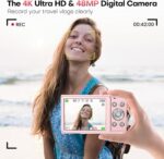Digital Camera, Autofocus UHD 4K Vlogging Camera with 32GB Card - Image 2