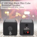 Pyle Home 4” Mini Cube Bookshelf Speakers-Paper Cone Driver, 200 Watt Power - Image 2