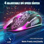 BENGOO Gaming Mouse Wired, Ergonomic Gamer Laptop PC Optical Computer Mice - Image 3