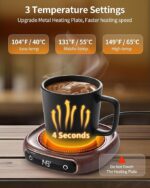 Coffee Mug Warmer, Cup Warmer for Desk with Auto Shut Off, 3 Temp Settings, Mug Warmer for Coffee - Image 2