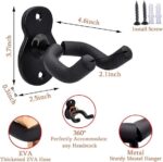 Guitar Wall Mount Hanger 2 Pack Hook Black Metal Guitar Holder - Image 2