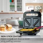 OVENTE Electric Sandwich Maker with Non-Stick Plates - Image 3
