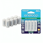 Panasonic eneloop Battery Bundle with AA Batteries, Chargers and Accessories (8-Pack)