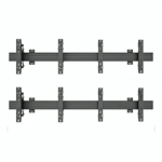 2x2 Video Wall Pop Out Mounting System Horizontal Rails Four Fixed Displays with with Micro Adjustment Arms