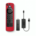 Amazon Fire TV Stick 4K Max Essentials Bundle with USB Power Cable and Remote Cover (Red)