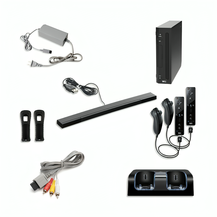 Untitled-design-2024-08-11T063854.775-1.png Nintendo Wii Console, Black Premium Bundle (Renewed) - Image 1