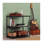 AV Media Stand Corner Shelf for Record Player 3 Tier Petite Entertainment Center