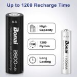 BONAI AAA Rechargeable Batteries 1100mAh Triple-A Ni-MH 1.2V Low Self Discharge Battery - Image 2